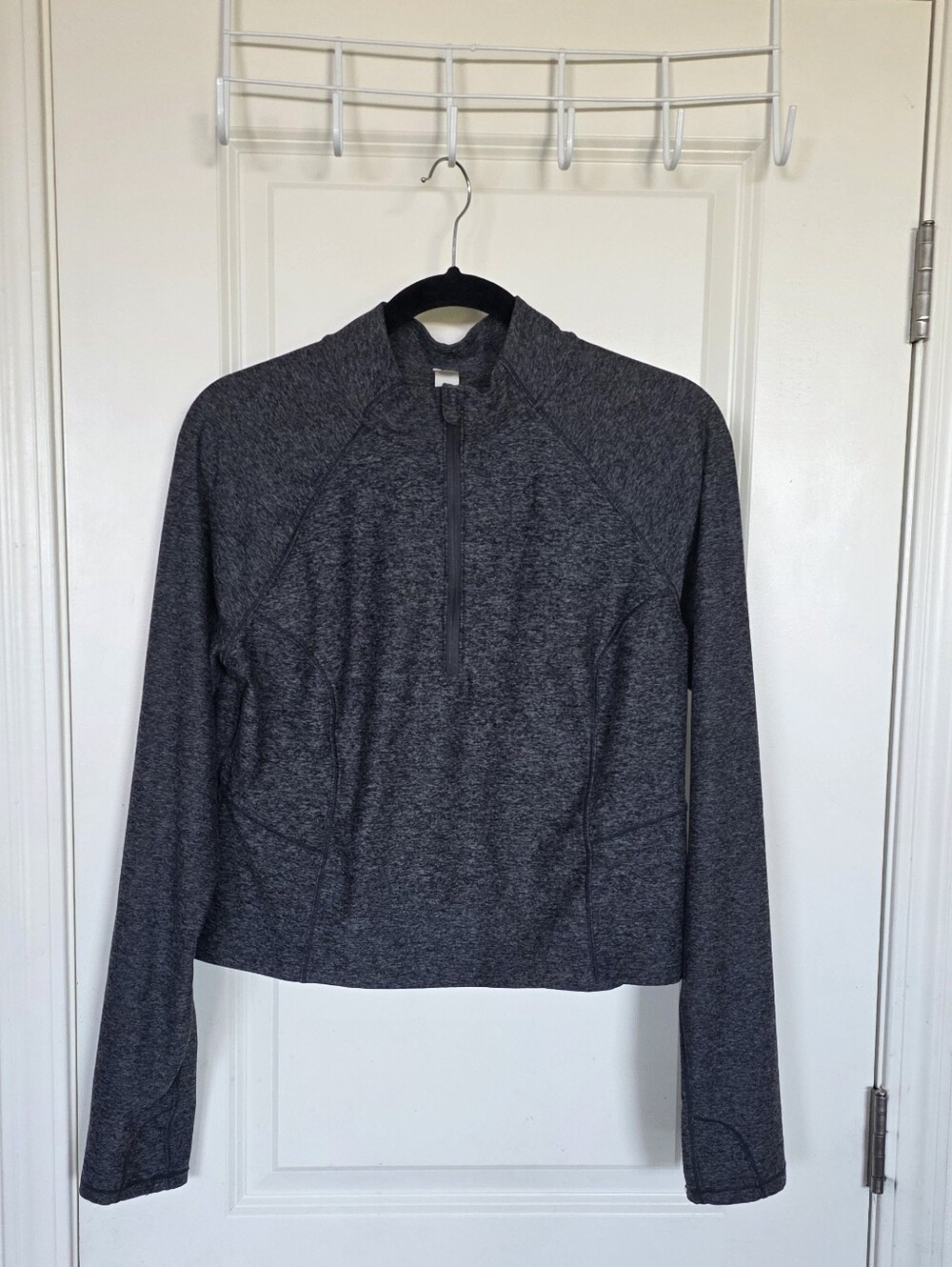 Old Navy Dark Heather Gray Zip-Front Crop Top